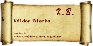 Káldor Bianka névjegykártya