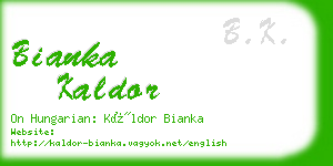 bianka kaldor business card